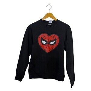 Marvel‎ Valentine's Day Spider-Man Heart Mask Sweatshirt Size S